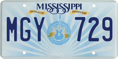 MS license plate MGY729