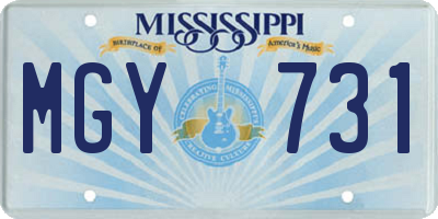 MS license plate MGY731