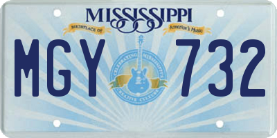 MS license plate MGY732