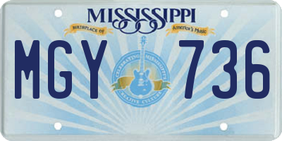 MS license plate MGY736