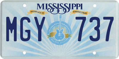 MS license plate MGY737