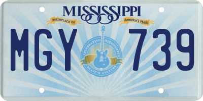MS license plate MGY739