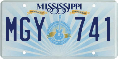 MS license plate MGY741
