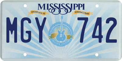 MS license plate MGY742