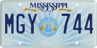 MS license plate MGY744