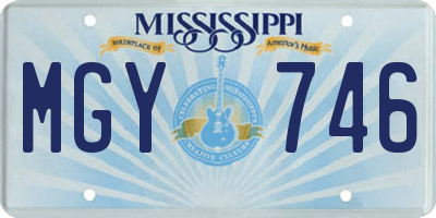 MS license plate MGY746