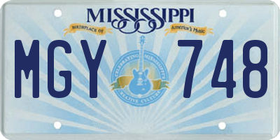 MS license plate MGY748