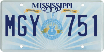 MS license plate MGY751