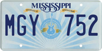 MS license plate MGY752