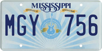 MS license plate MGY756