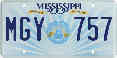 MS license plate MGY757