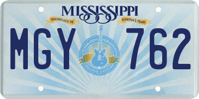 MS license plate MGY762