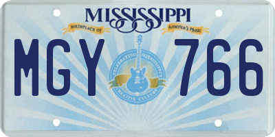 MS license plate MGY766
