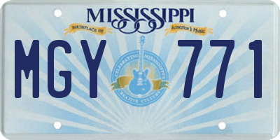 MS license plate MGY771