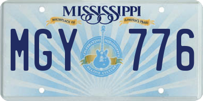 MS license plate MGY776