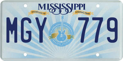 MS license plate MGY779