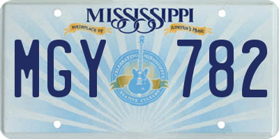 MS license plate MGY782