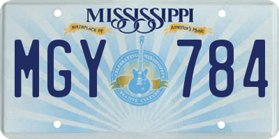 MS license plate MGY784