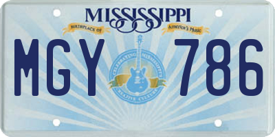 MS license plate MGY786