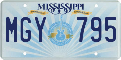MS license plate MGY795