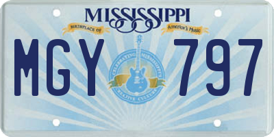 MS license plate MGY797