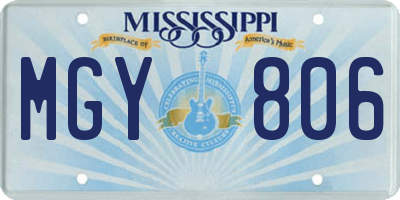 MS license plate MGY806