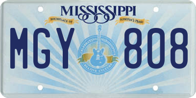 MS license plate MGY808