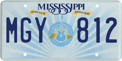 MS license plate MGY812