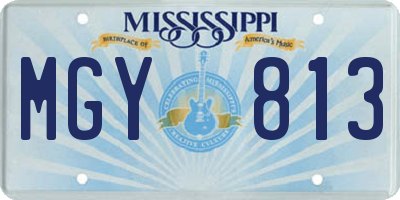 MS license plate MGY813
