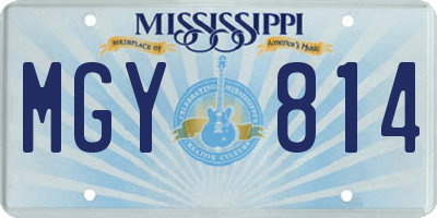 MS license plate MGY814