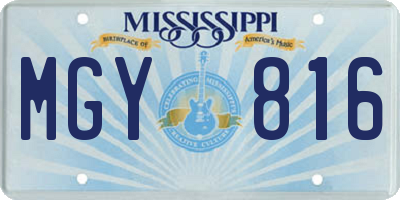 MS license plate MGY816