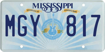 MS license plate MGY817