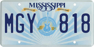 MS license plate MGY818