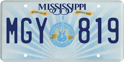 MS license plate MGY819