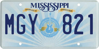 MS license plate MGY821