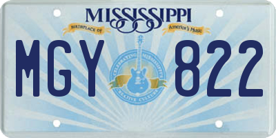 MS license plate MGY822