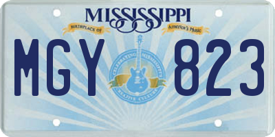 MS license plate MGY823