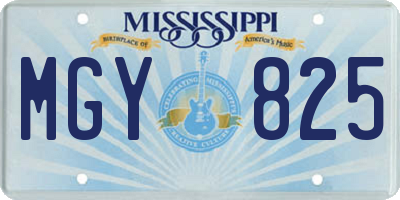 MS license plate MGY825