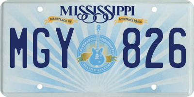 MS license plate MGY826