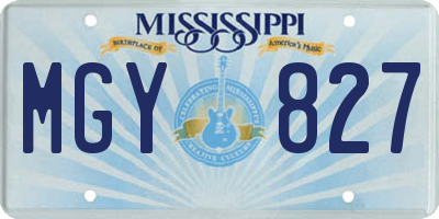 MS license plate MGY827