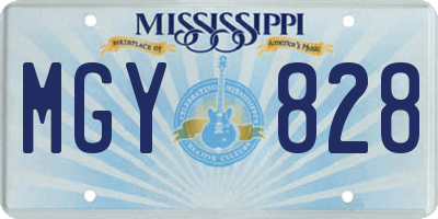 MS license plate MGY828