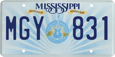 MS license plate MGY831