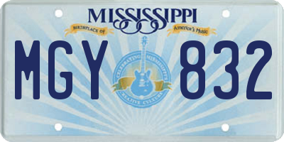 MS license plate MGY832