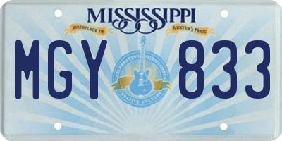 MS license plate MGY833