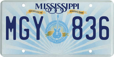 MS license plate MGY836