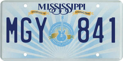 MS license plate MGY841