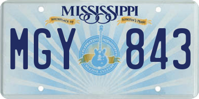 MS license plate MGY843