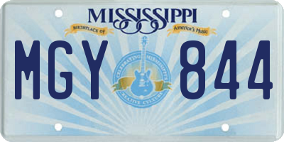 MS license plate MGY844