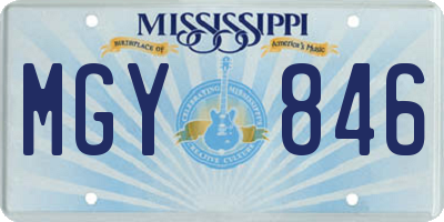 MS license plate MGY846