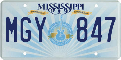 MS license plate MGY847